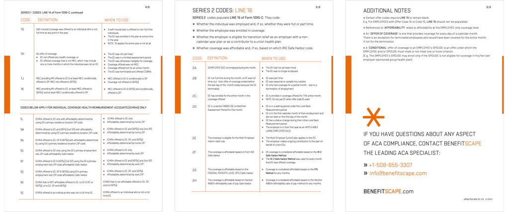 ACA TY23 Reference Sheet IRS Codes Screenshot2